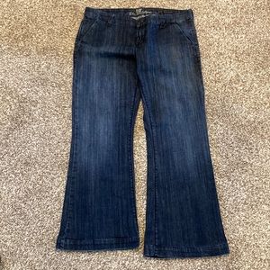 !iT Jeans Dark Wash Rinse Mia Milano Denim Cuffed Trouser/ Wide Leg Jeans.